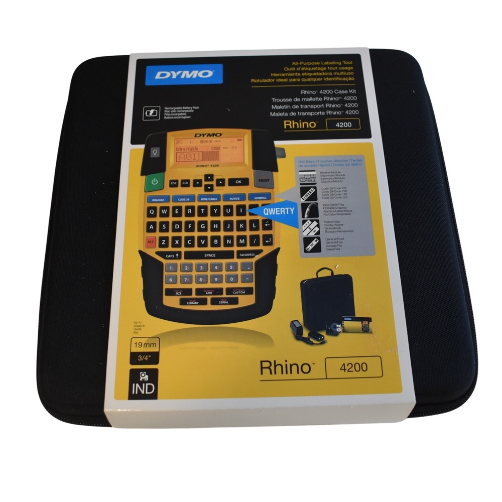 Dymo Rhino 4200 Case Kit All-Purpose Label Maker 19MM 3/4" Bundle 1835374